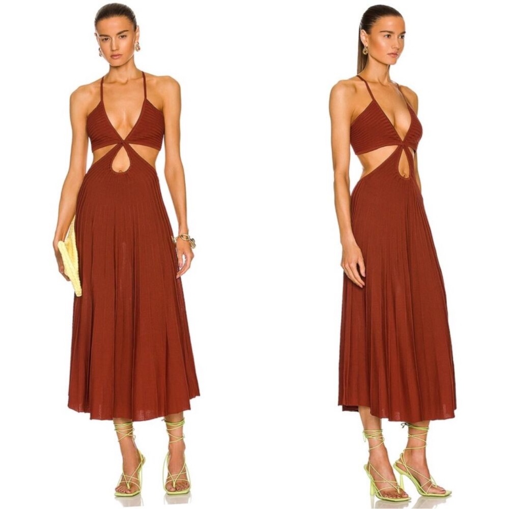 cult gaia Rust Cutout Backless Midi Dress